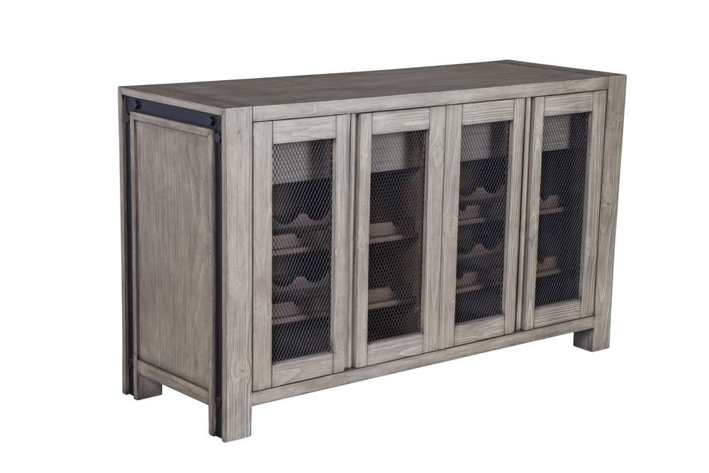 Alpine Furniture - Fallon Solid Pine Sideboard, Gray & Black - 3394-04 veiw 2