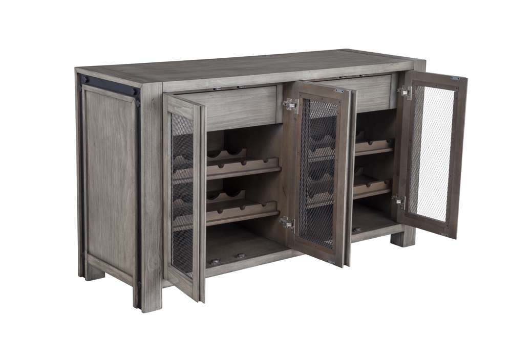 Alpine Furniture - Fallon Solid Pine Sideboard, Gray & Black - 3394-04 veiw 4