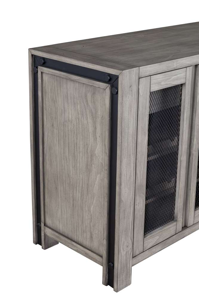 Alpine Furniture - Fallon Solid Pine Sideboard, Gray & Black - 3394-04 veiw 6