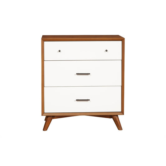Alpine Furniture - Flynn 3 Drawer Two Tone Small Chest, Acorn/White - 999-04 view 1