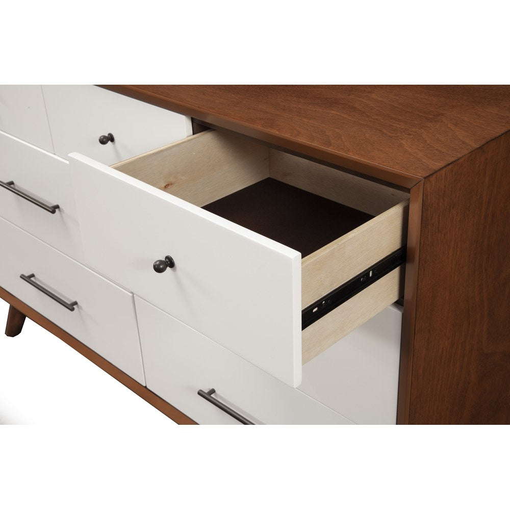 Alpine Furniture - Flynn 7 Drawer Two Tone Dresser, Acorn/White - 999-03 view 3