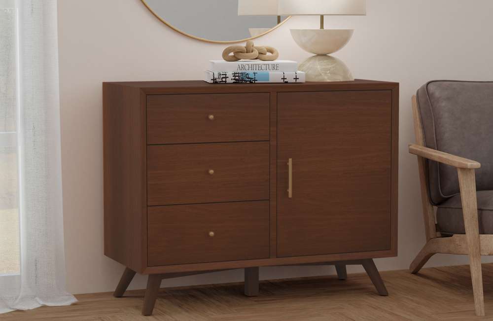 Alpine Furniture - Flynn Accent Cabinet, Walnut - 966WAL-14 veiw 1