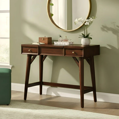 Alpine Furniture - Flynn Bedroom Vanity, Walnut - 966WAL-19 view 9