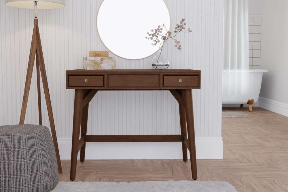 Alpine Furniture - Flynn Bedroom Vanity, Walnut - 966WAL-19 veiw 1