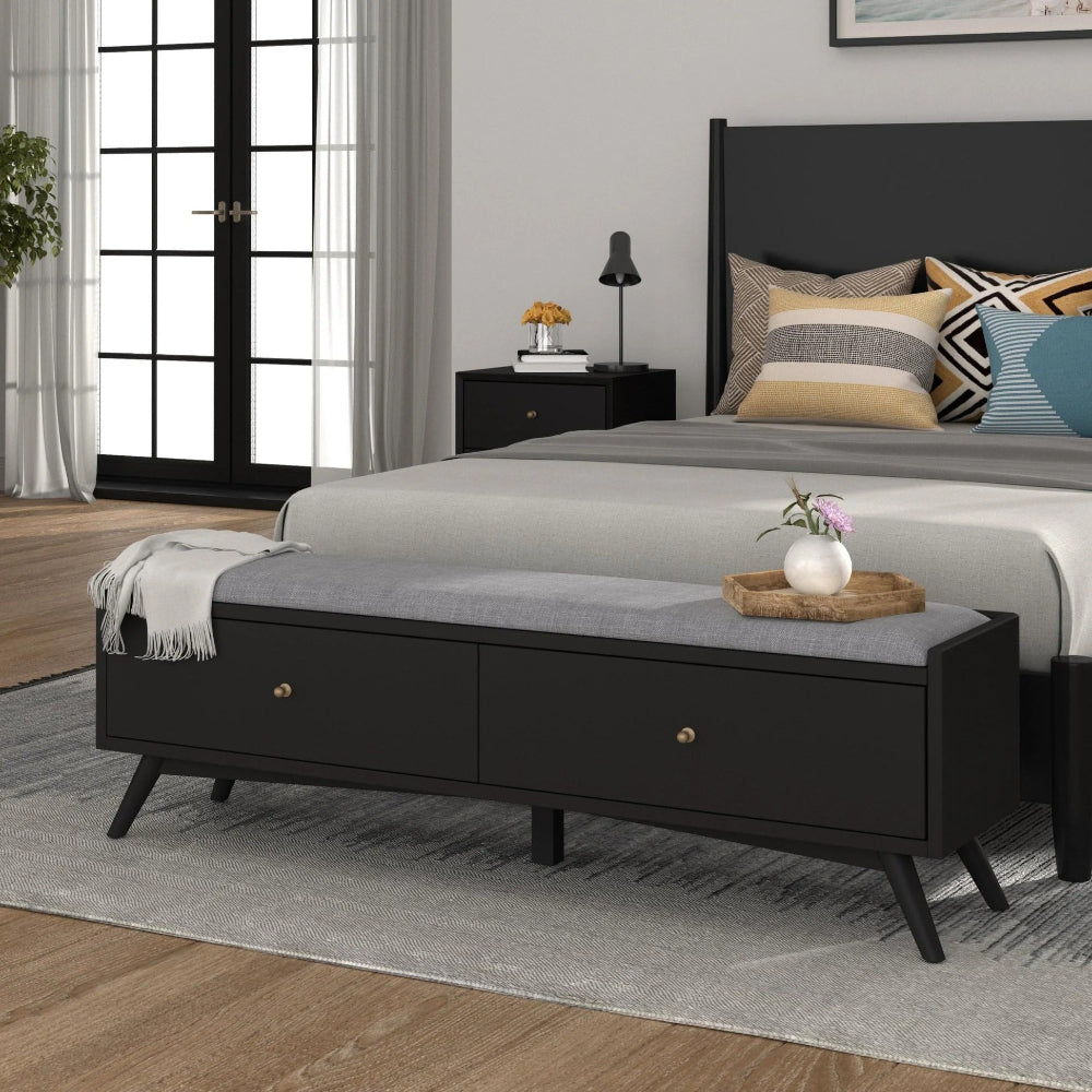 Alpine Furniture - Flynn Bench, Black - 966BLK-12 view 9