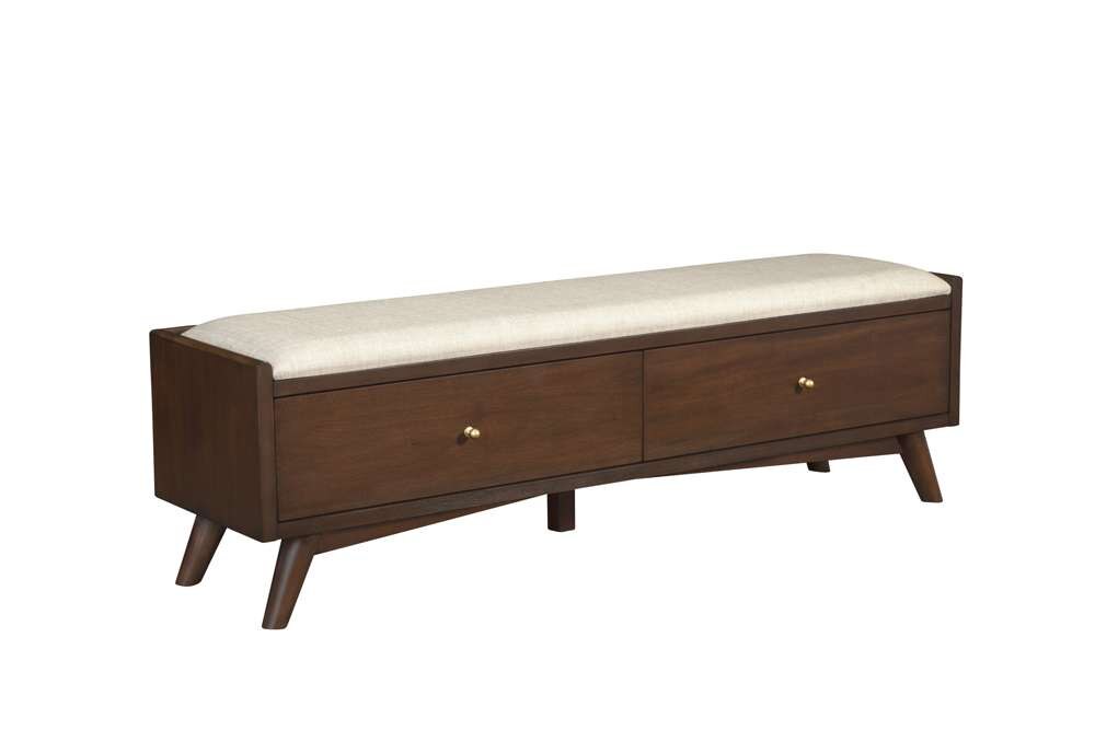 Alpine Furniture - Flynn Bench, Walnut - 966WAL-12 veiw 3