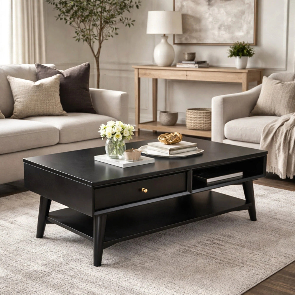 Alpine Furniture - Flynn Coffee Table, Black - 966BLK-61 view 6