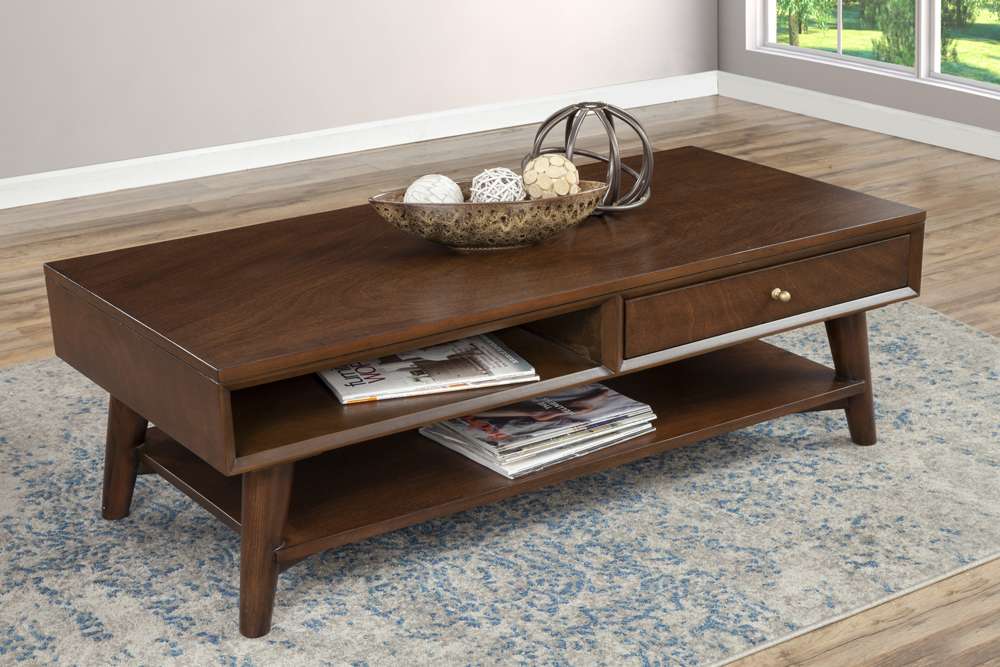 Alpine Furniture - Flynn Coffee Table, Walnut - 966WAL-61 veiw 1