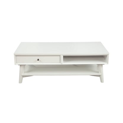 Alpine Furniture - Flynn Coffee Table, White - 966-W-61 view 1