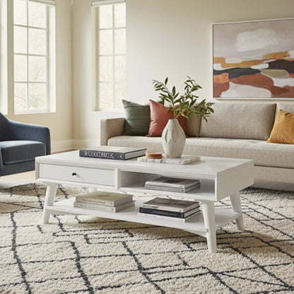 Alpine Furniture - Flynn Coffee Table, White - 966-W-61 view 5