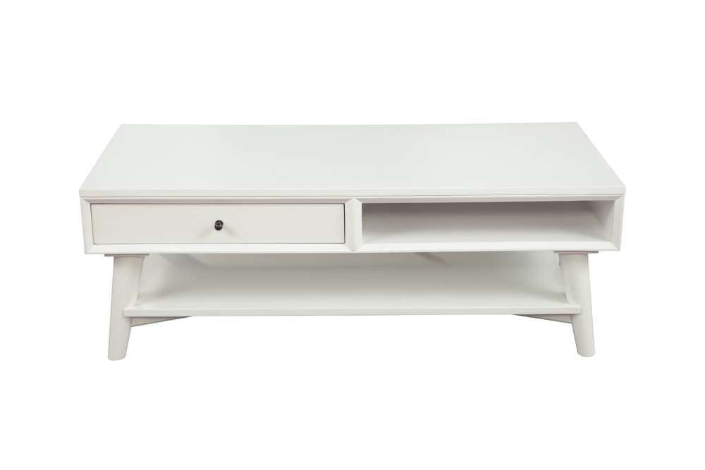 Alpine Furniture - Flynn Coffee Table, White - 966-W-61 veiw 2