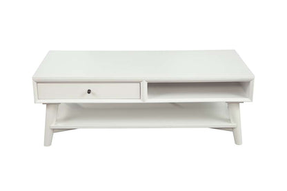 Alpine Furniture - Flynn Coffee Table, White - 966-W-61 veiw 2