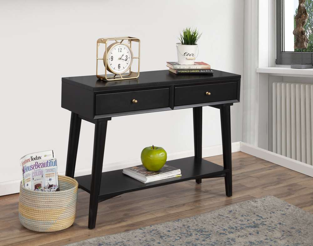 Alpine Furniture - Flynn Console Table, Black - 966BLK-63 veiw 1