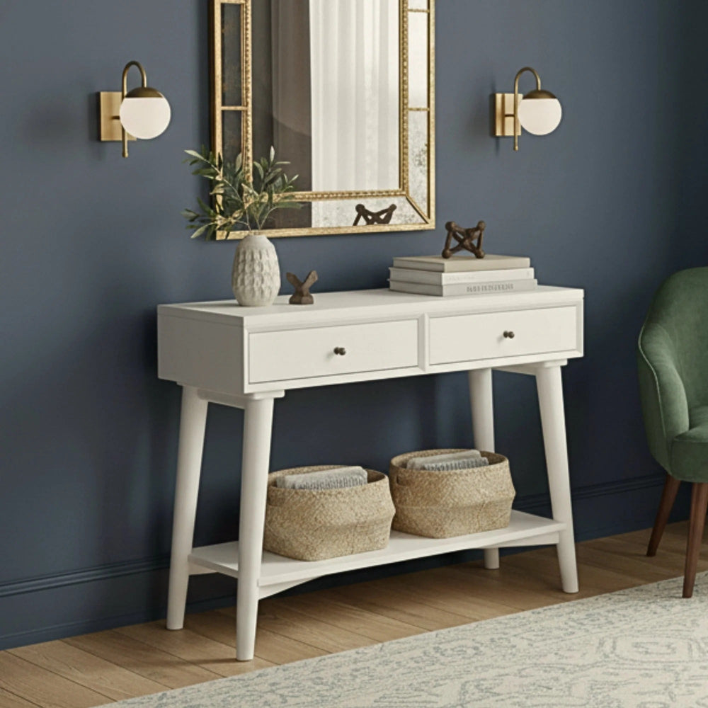 Alpine Furniture - Flynn Console Table, White - 966-W-63 view 7