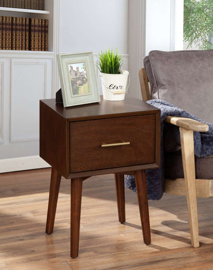 Alpine Furniture - Flynn End Table, Walnut - 966WAL-62 veiw 1