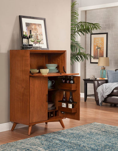 Alpine Furniture - Flynn Large Bar Cabinet w/Drop Down Tray, Acorn - 966-16 view 2