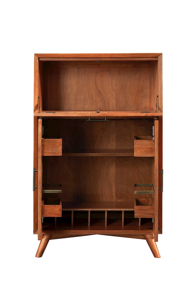 Alpine Furniture - Flynn Large Bar Cabinet w/Drop Down Tray, Acorn - 966-16 view 3