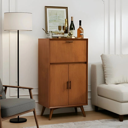Alpine Furniture - Flynn Large Bar Cabinet w/Drop Down Tray, Acorn - 966-16 view 6