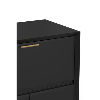 Alpine Furniture - Flynn Large Bar Cabinet w/Drop Down Tray, Black - 966BLK-16 view 4