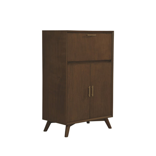 Alpine Furniture - Flynn Large Bar Cabinet w/Drop Down Tray, Walnut - 966WAL-16 view 1