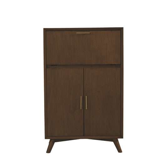 Alpine Furniture - Flynn Large Bar Cabinet w/Drop Down Tray, Walnut - 966WAL-16 view 2