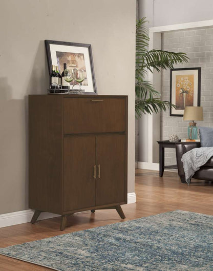 Alpine Furniture - Flynn Large Bar Cabinet w/Drop Down Tray, Walnut - 966WAL-16 veiw 1