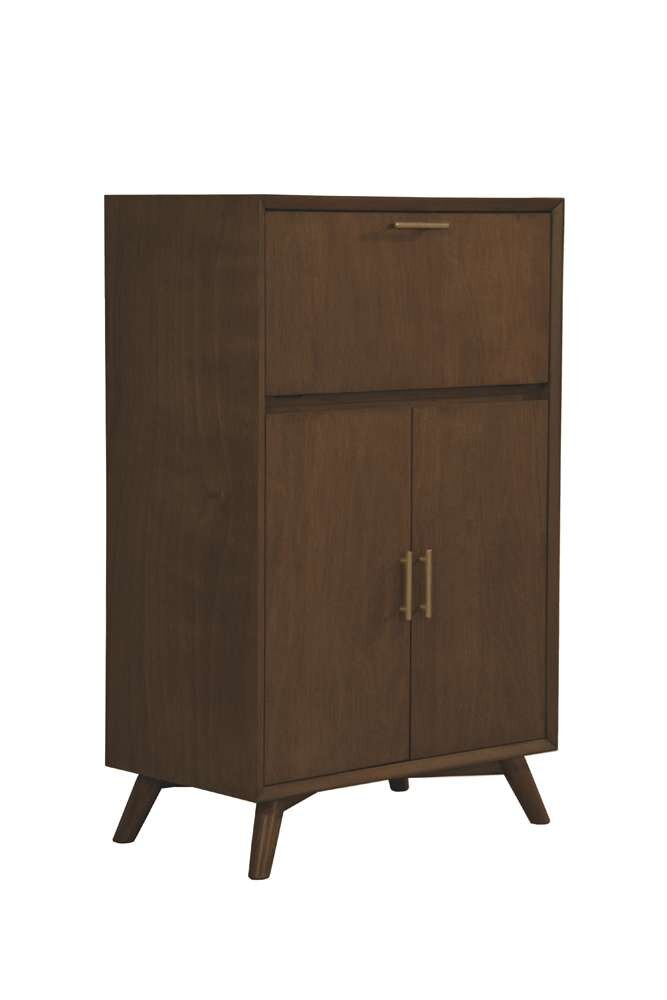 Alpine Furniture - Flynn Large Bar Cabinet w/Drop Down Tray, Walnut - 966WAL-16 veiw 3