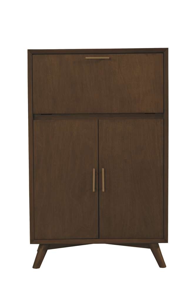 Alpine Furniture - Flynn Large Bar Cabinet w/Drop Down Tray, Walnut - 966WAL-16 veiw 4