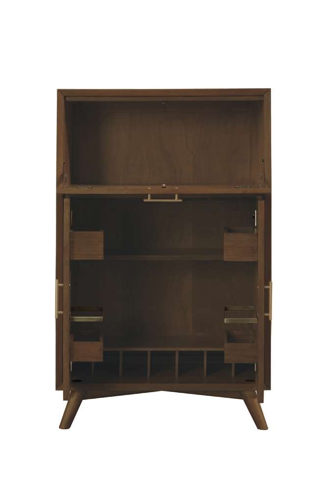 Alpine Furniture - Flynn Large Bar Cabinet w/Drop Down Tray, Walnut - 966WAL-16 veiw 5