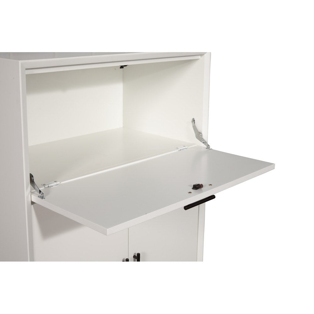 Alpine Furniture - Flynn Large Bar Cabinet w/Drop Down Tray, White - 966-W-16 view 5