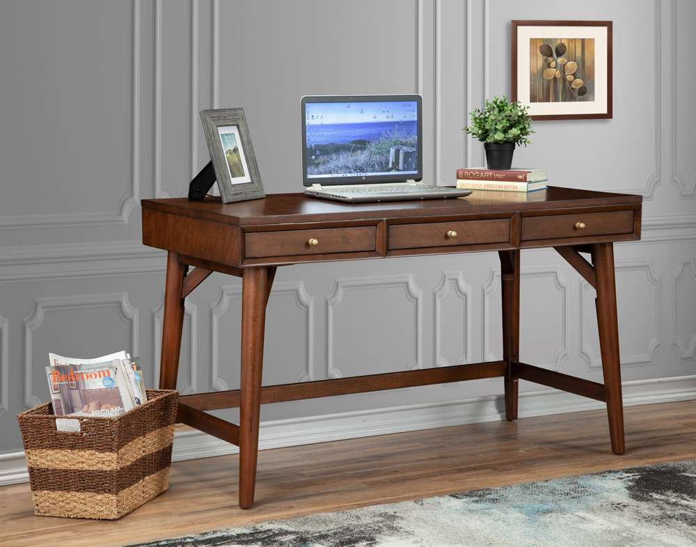 Alpine Furniture - Flynn Large Desk, Walnut - 966WAL-66 veiw 1