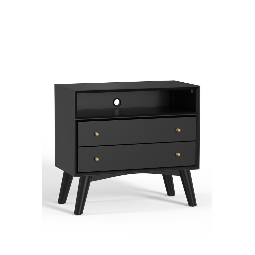 Alpine Furniture - Flynn Large Nightstand, Black - 966BLK-22 view 2