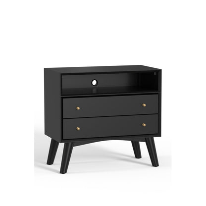 Alpine Furniture - Flynn Large Nightstand, Black - 966BLK-22 view 2