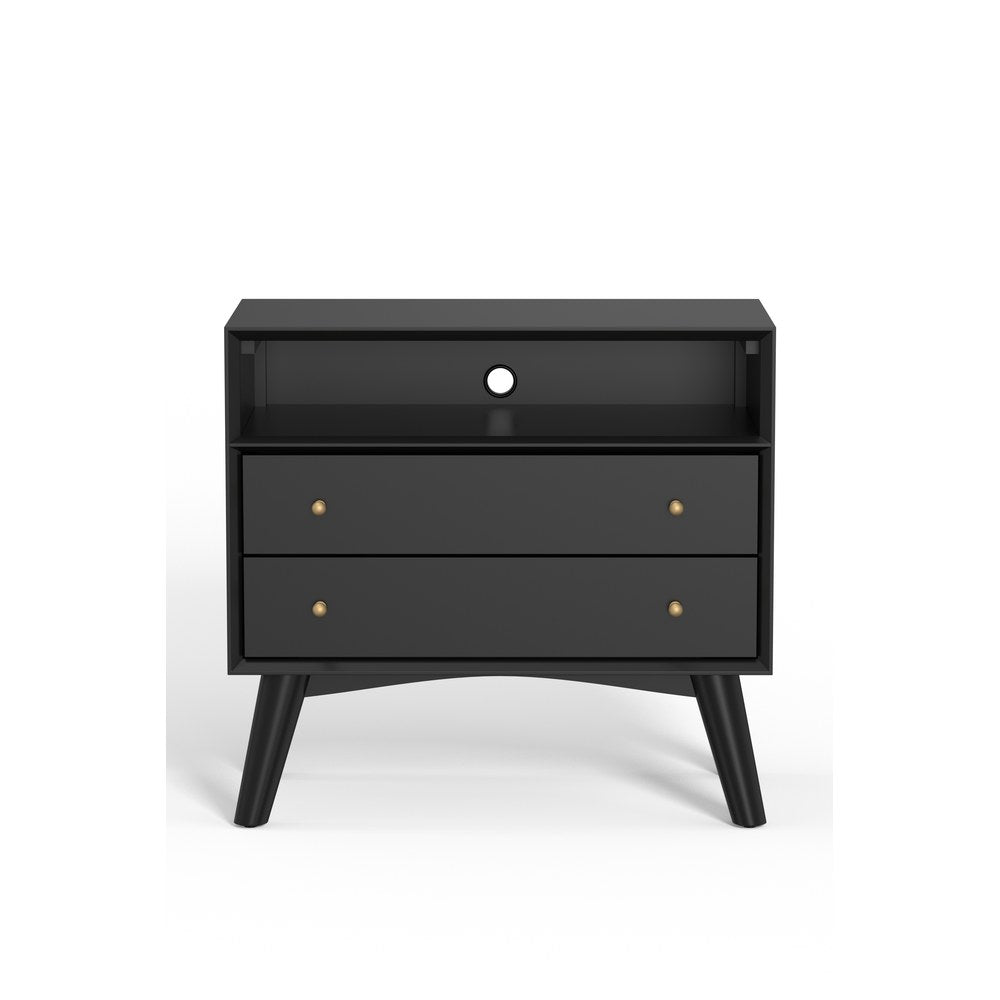 Alpine Furniture - Flynn Large Nightstand, Black - 966BLK-22 view 1