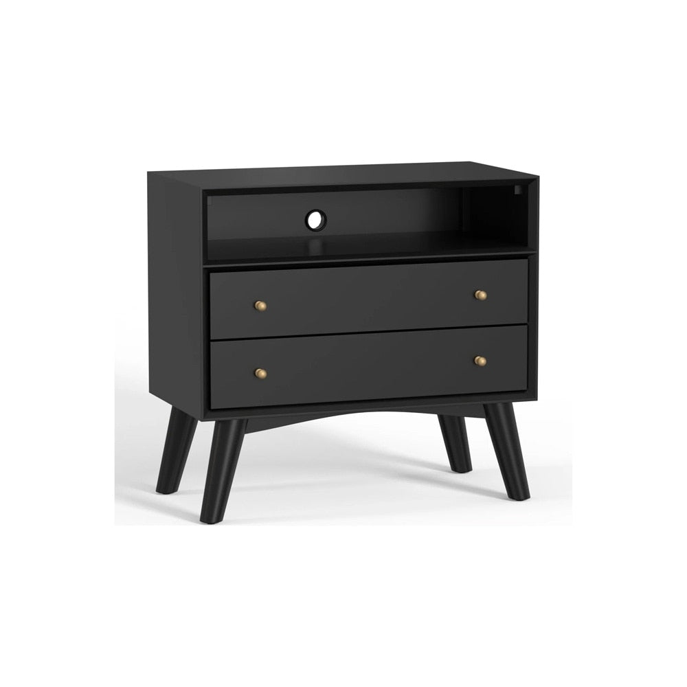 Alpine Furniture - Flynn Large Nightstand, Black - 966BLK-22 veiw 1
