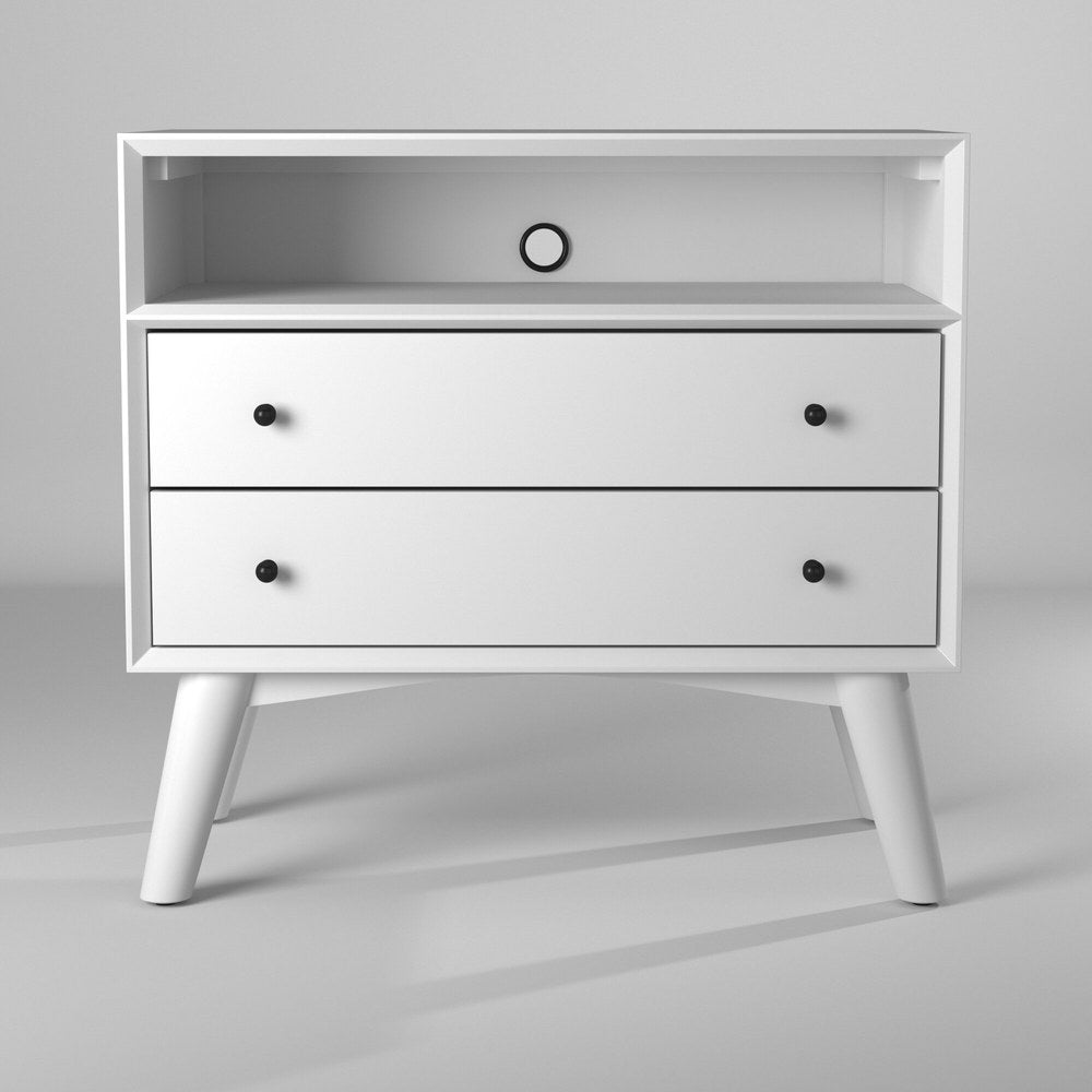 Alpine Furniture - Flynn Large Nightstand, White - 966-W-22 view 5