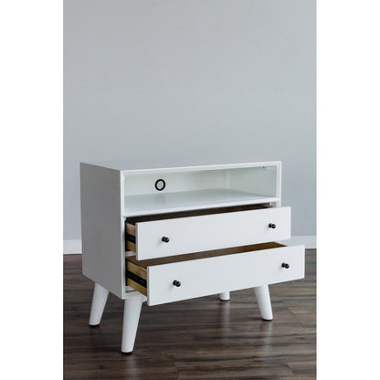 Alpine Furniture - Flynn Large Nightstand, White - 966-W-22 view 7