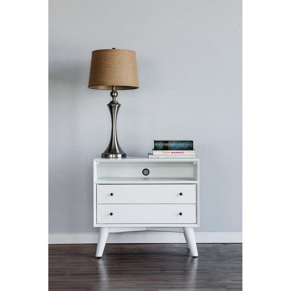 Alpine Furniture - Flynn Large Nightstand, White - 966-W-22 view 11