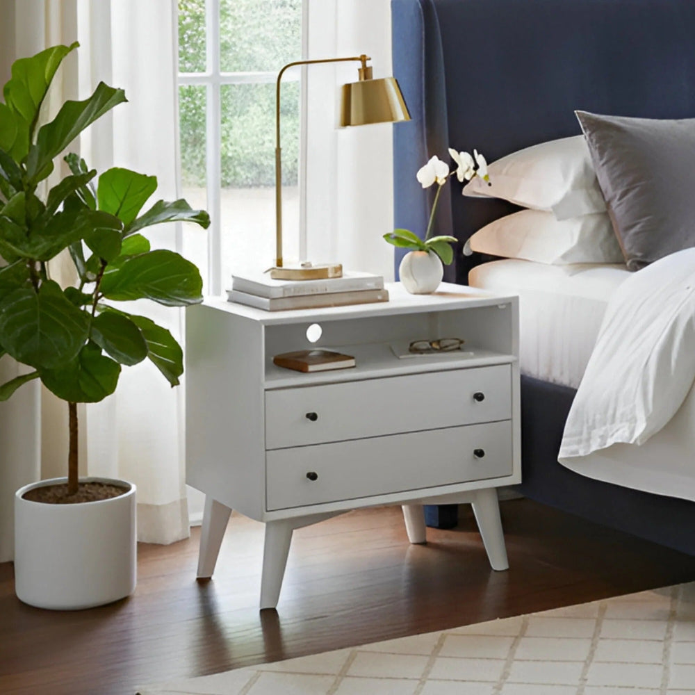 Alpine Furniture - Flynn Large Nightstand, White - 966-W-22 view 12
