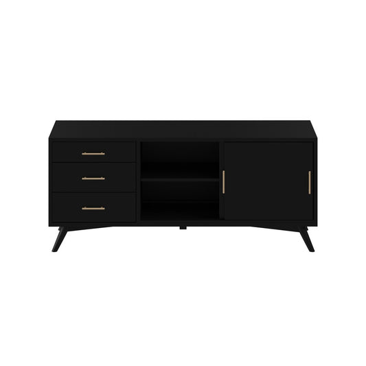 Alpine Furniture - Flynn Large TV Console, Black - 966BLK-10 view 1