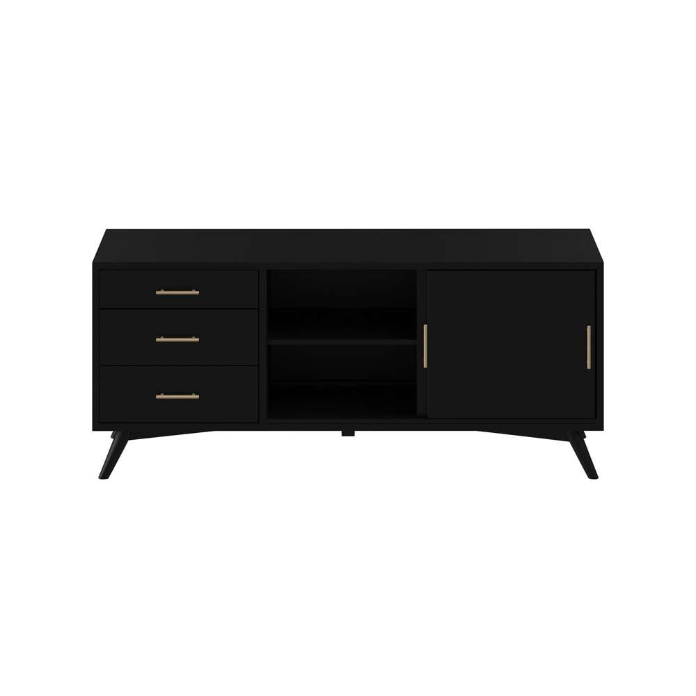 Alpine Furniture - Flynn Large TV Console, Black - 966BLK-10 veiw 1
