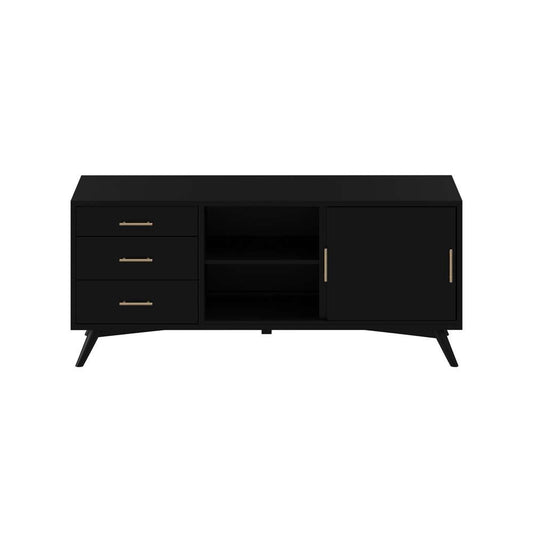 Alpine Furniture - Flynn Large TV Console, Black - 966BLK-10 veiw 1