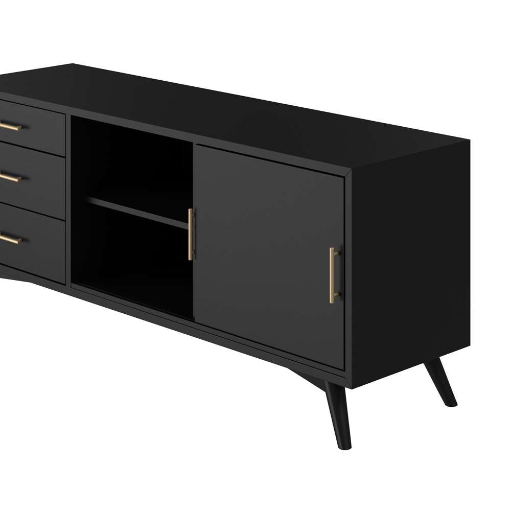 Alpine Furniture - Flynn Large TV Console, Black - 966BLK-10 veiw 7