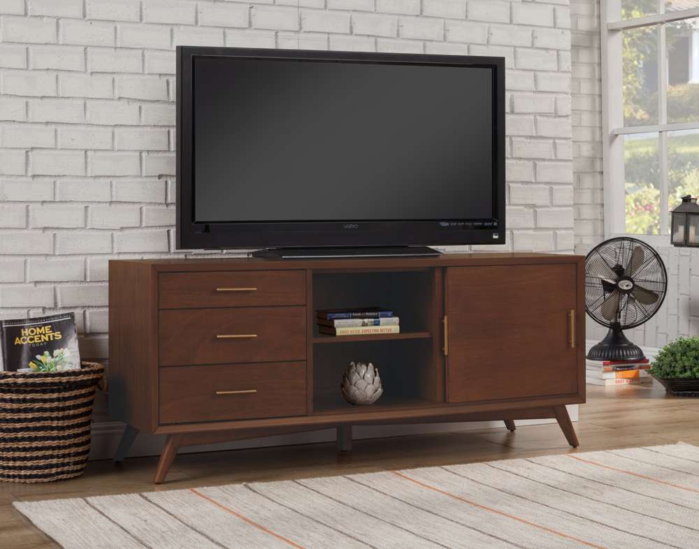 Alpine Furniture - Flynn Large TV Console, Walnut - 966WAL-10 veiw 2