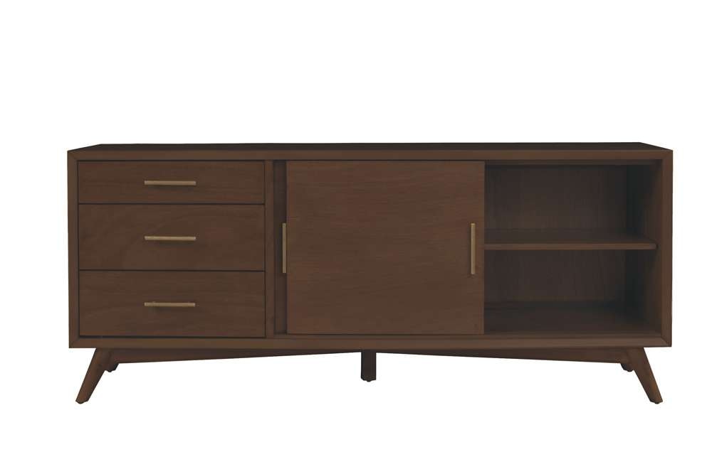 Alpine Furniture - Flynn Large TV Console, Walnut - 966WAL-10 veiw 8
