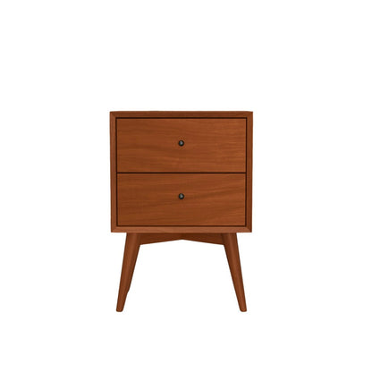 Alpine Furniture - Flynn Mid Century Modern 2 Drawer Nightstand, Acorn - 966-02 view 1