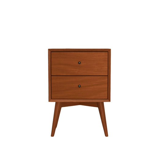 Alpine Furniture - Flynn Mid Century Modern 2 Drawer Nightstand, Acorn - 966-02 view 1