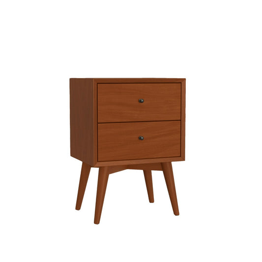 Alpine Furniture - Flynn Mid Century Modern 2 Drawer Nightstand, Acorn - 966-02 view 2