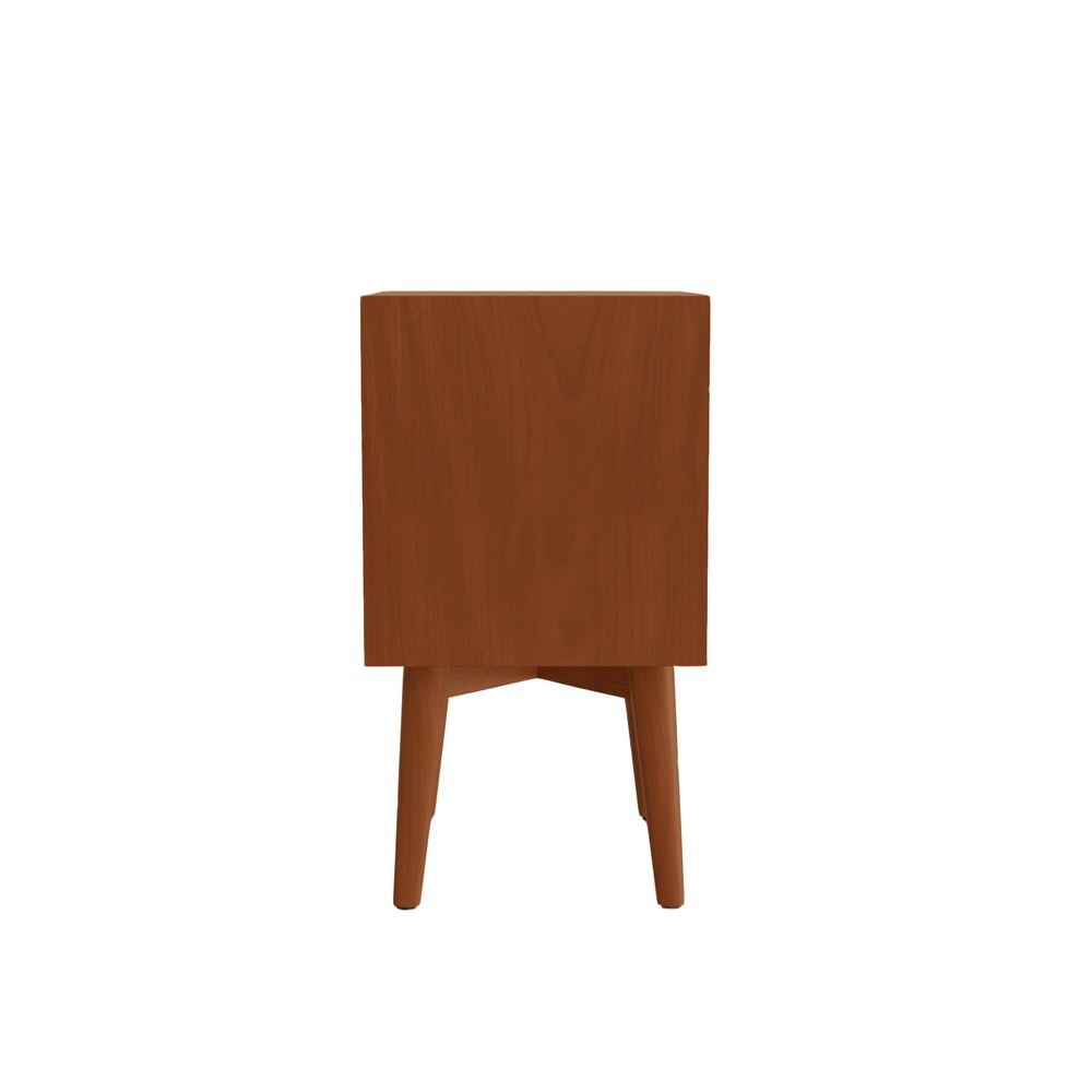Alpine Furniture - Flynn Mid Century Modern 2 Drawer Nightstand, Acorn - 966-02 view 3