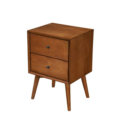 Alpine Furniture - Flynn Mid Century Modern 2 Drawer Nightstand, Acorn - 966-02 view 4